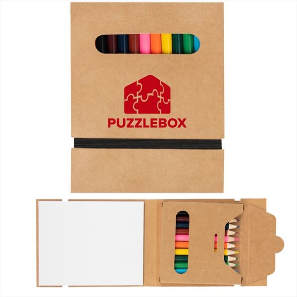 SH11222 12-Piece Colored Pencil Set With Paper And Custom Imprint